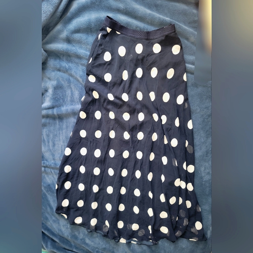 Polka Dot Navy Blue Skirt Vintage-inspired